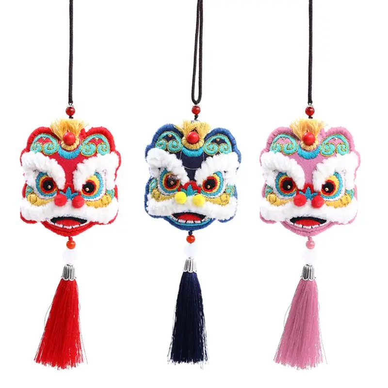 

Chinese Amulet Lucky Fortune Lion Pendant DIY Embroidery Kit Handmade Material Bag Pack Needlework