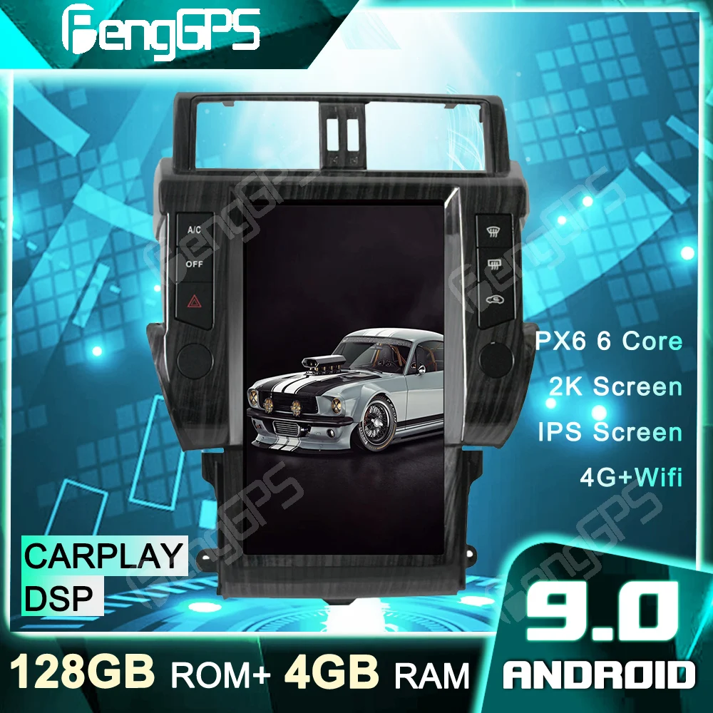 

Автомобильный DVD-плеер, GPS-навигация для Toyota Land Cruiser Prado 2014-2017, мультимедийное головное устройство в стиле Tesla, Android