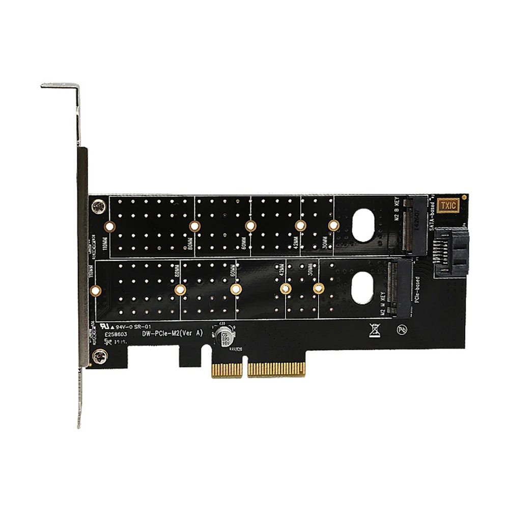 

M.2 NVMe SSD Adapter Dual Key Interface Card Supports PCI Express Supports 2230 2242 2260 2280 22110 SSD