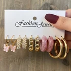 17KM милые розовые серьги-Обручи из смолы в форме бабочки, женские золотые серьги-обручи в форме сердца, модные украшения 2021