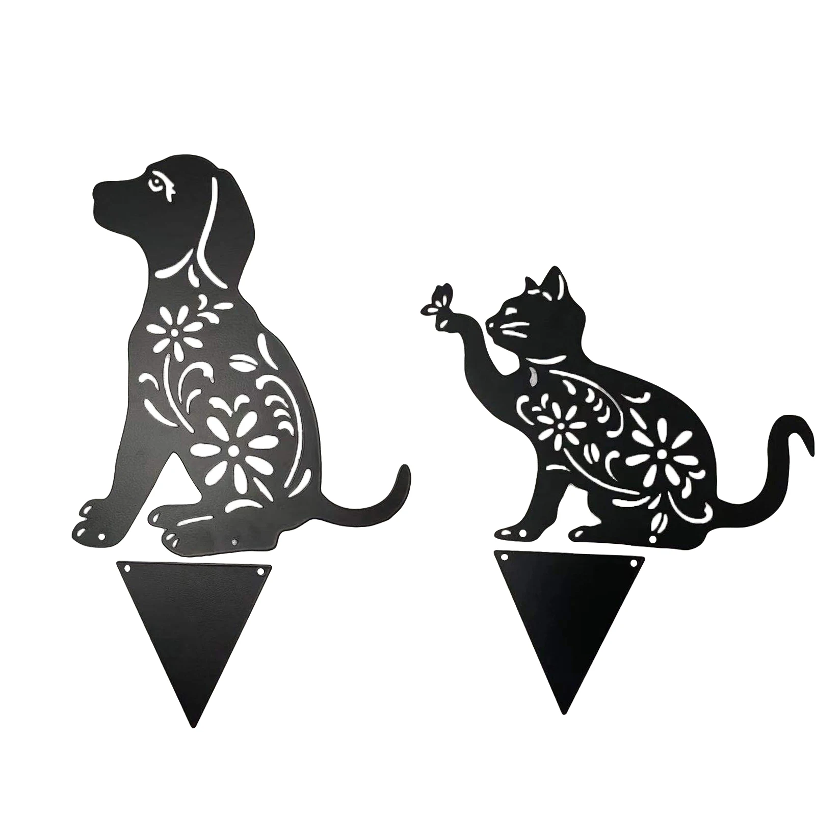 

Garden Iron Cat Garden Decoration Metal Cat Garden Art Stakes Black Cat Silhouette Yard Decoration Repel Rodents Birds Rabbits