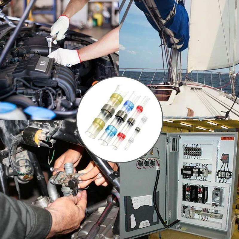 600 шт. набор соединителей для уплотнения припоя термоусадочные стыковые