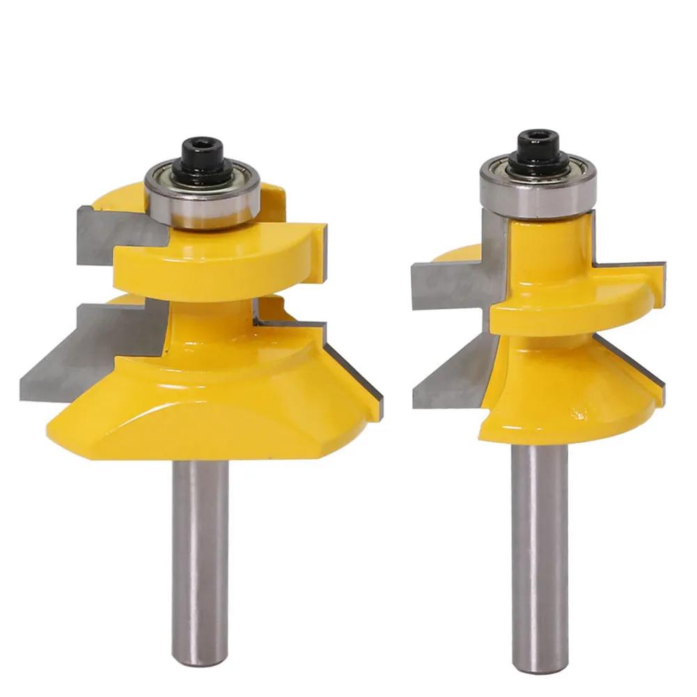 

2 Bit Tongue And Groove Flooring Router Bit Set - 8mm Shank Milling Cutter Tool Drilling Milling For Wood Carbide Alloy