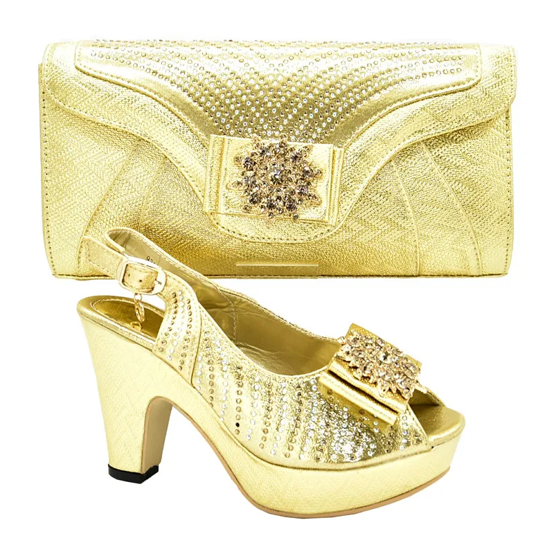 Новейший дизайн Комплект из обуви и сумки в африканском стиле Роскошная