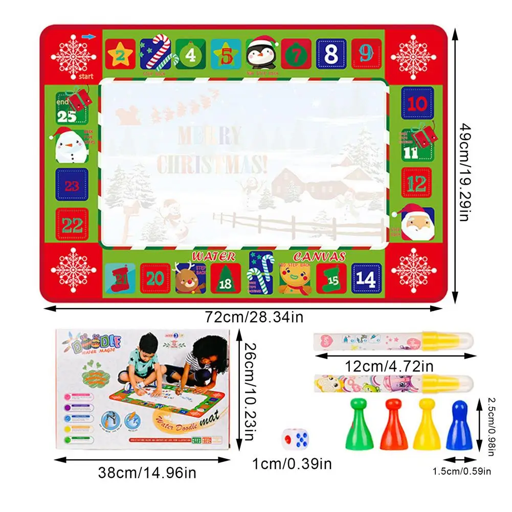 

Christmas Magic Water Drawing Mat Coloring Doodle Mat with Magic Pens Montessori Toys Painting Board Educational Toys for Kids
