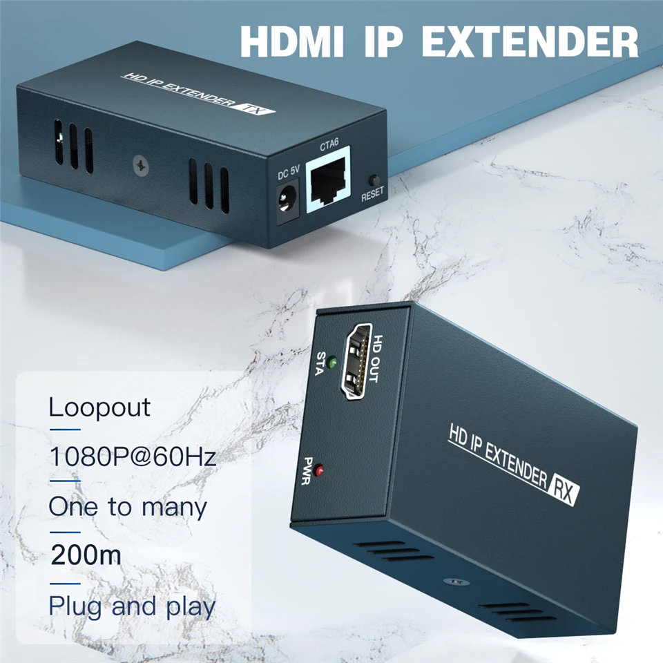 2021 IP сеть RJ45 HDMI удлинитель по Cat5 Cat5e Cat6 660ft UTP/STP локальной сети Ethernet | Электроника
