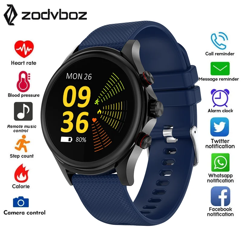 

New Smart Watch Men Black Steel Heart Rate Monitoring Weather Sportwatches Women Waterproof Smartwatch For iphone Xiaomi Samsung