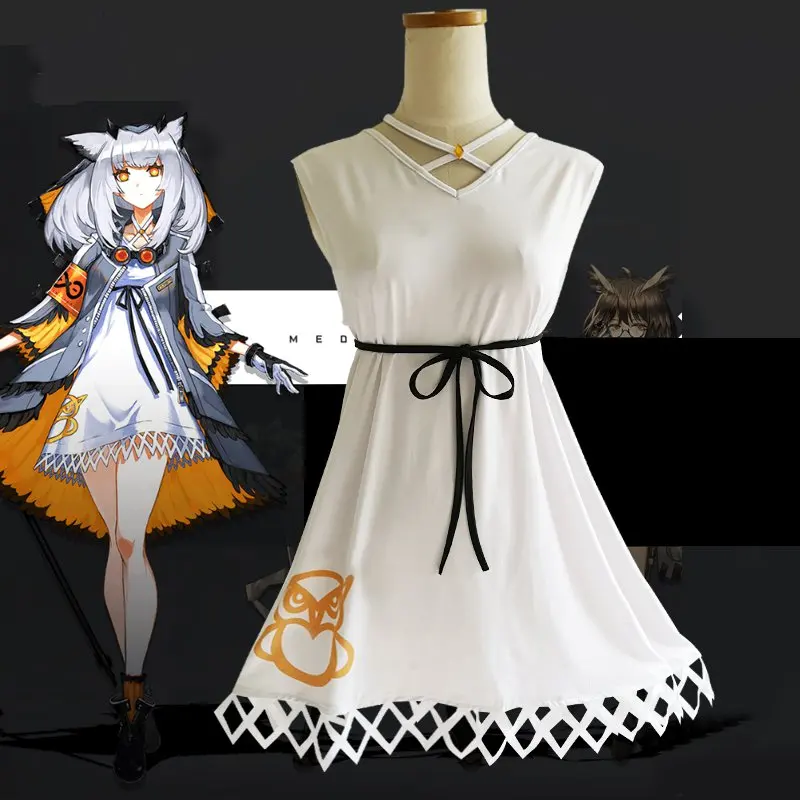 Игра Arknights Ptilopsis Косплей Костюм женский для косплея карнавальное платье для косплея вечерние костюмы полный комплект