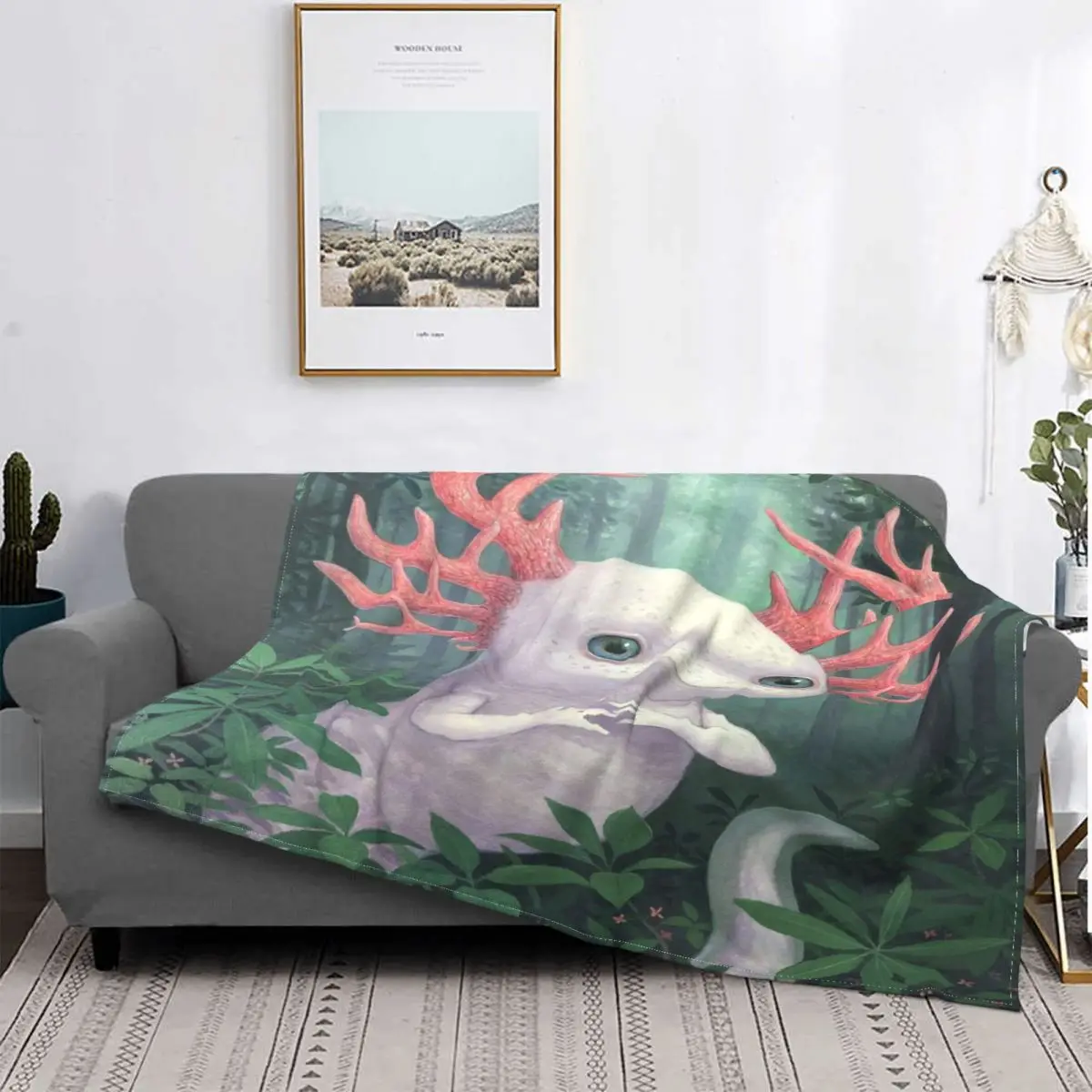 

Axolotls-Manta a cuadros para cama, colcha gruesa, canapé, 150x190, Axolotl 157