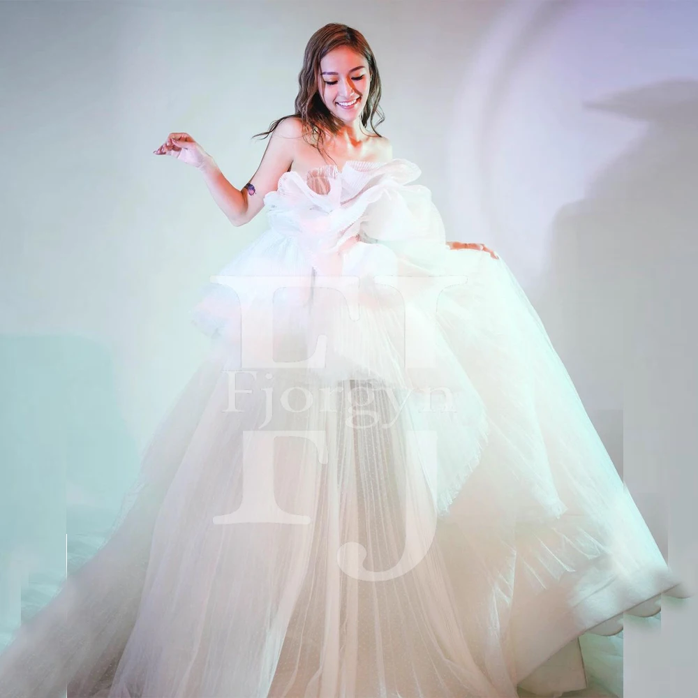 

Elegant Evening Dresses Ruffles Tiered Ball Gown Party Gown robe femme Custom Made Zipper Back Sleeveless платье