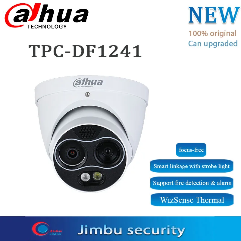 

Dahua PoE WizSense AI Thermal Camera Network Eyeball TPC-DF1241 thermal sensor technology Support fire detection PFB203W PFA130E