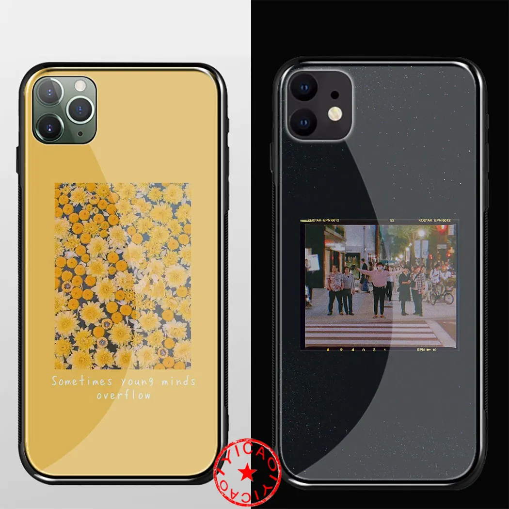 Funny pictures text TPU Novelty Fundas Tempered Glass Case for iphone 5 5S SE 6 6S 7 8 Plus 11 Pro X XR XS Max Cover |