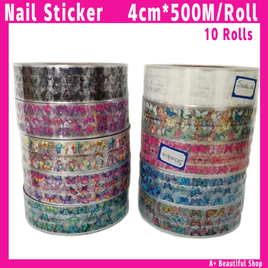 

Nail Transfer Paper Butterfly And Christmas And Halloween Series uv nail Sticker Art 3D Decoration 4cm*500m 10Rolls