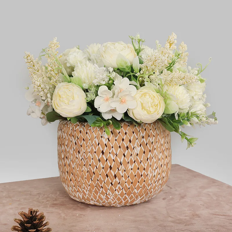 

Ins New style High Quality 7 Heads Philippine Faux Roses Hydrangea Artificial Flower Bouquet for Home Decor