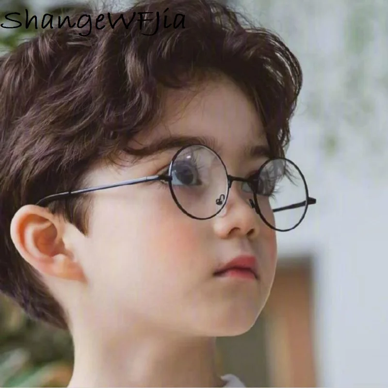 Новые круглые детские очки в оправе для маленьких мальчиков и девочек, очки в оправе, винтажные Детские прозрачные линзы, оптические очки для детей 2-9 лет