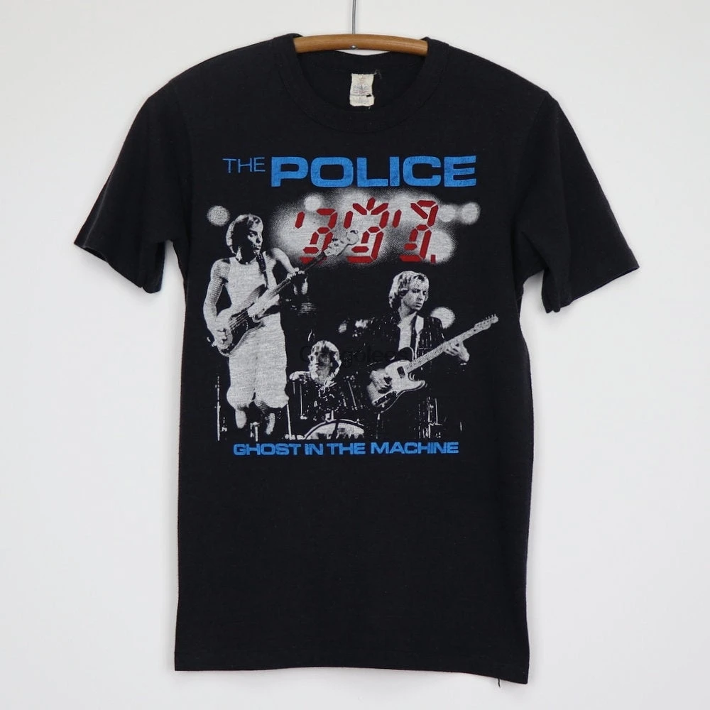 Винтажная рубашка 1982 с изображением полицейских привидений в машине |