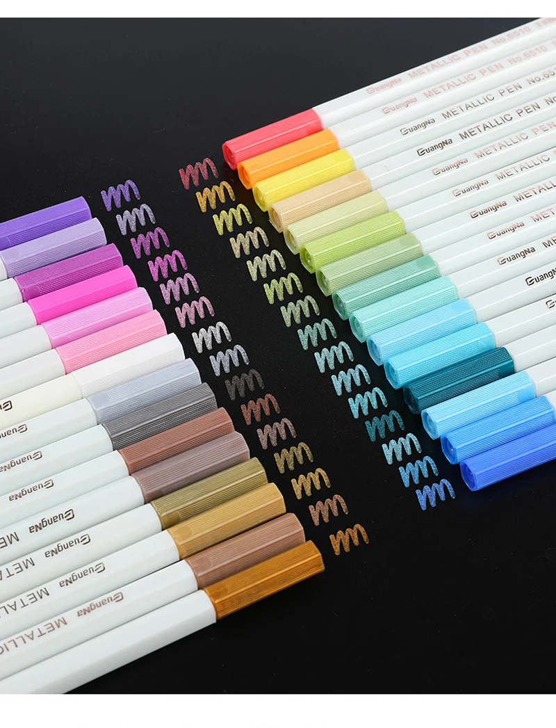10-30 Farben Kunst Farbe Markierung stifte weiche Pinsel Metallic Marker Stifte Karte machen Handwerk Rock Malerei Glas Scrap booking Kunst Stift – Detail 10