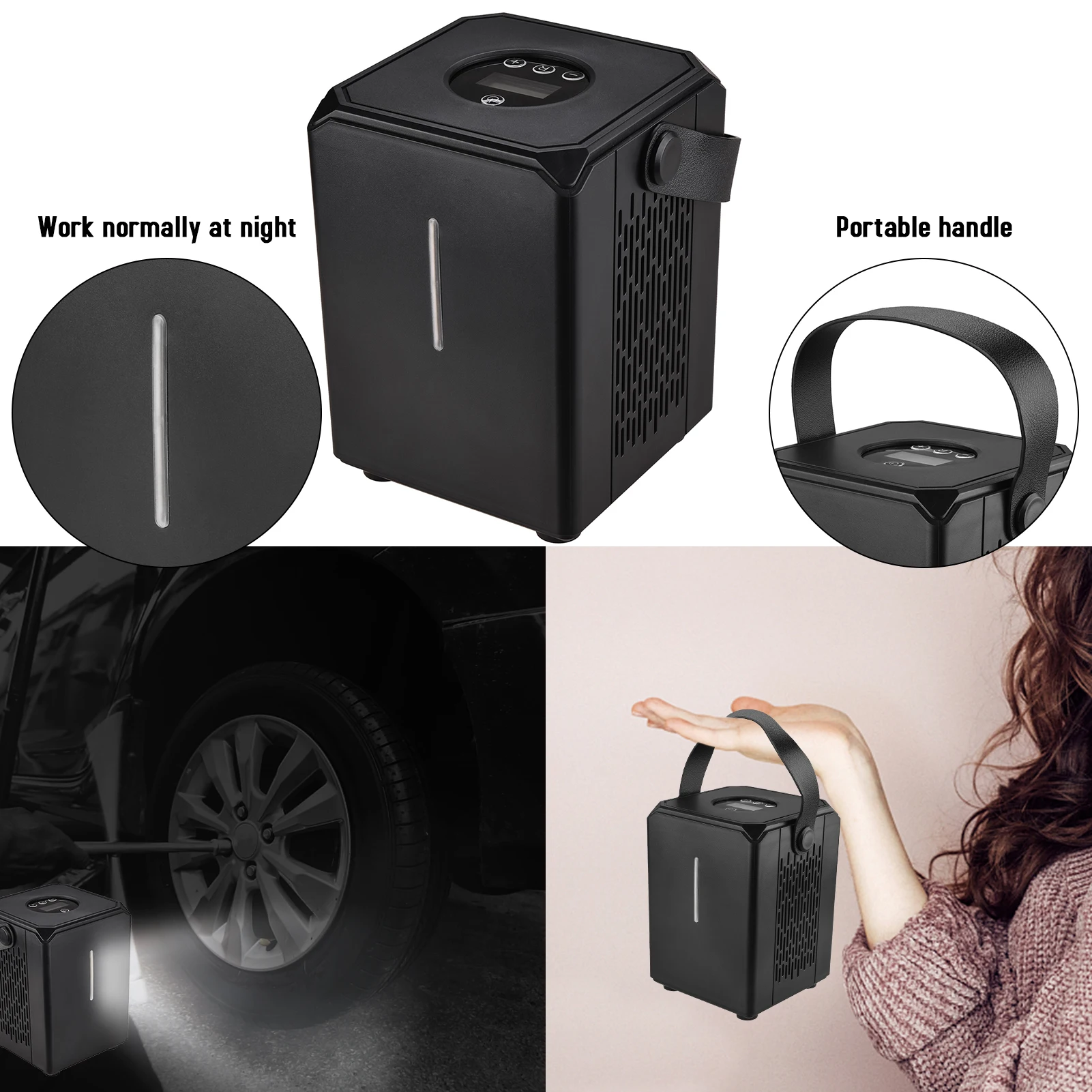 Precio Compresor De Aire 2 En 1 Para Coche, Inflador De Neumáticos Portátil, Bomba Digital De Neumáticos Para Coche Con Luz LED Para Motocicleta Y Bicicleta