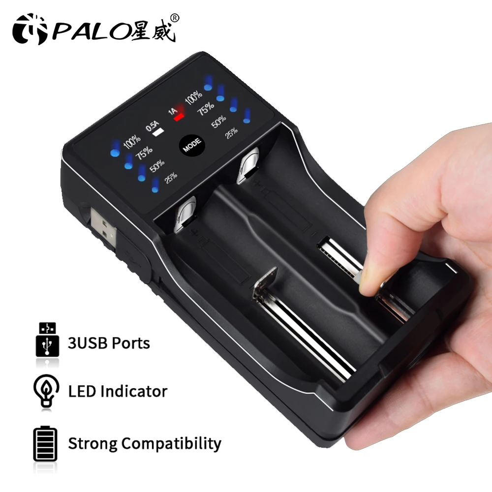 Быстрое зарядное устройство PALO AA AAA 18650 14500 для Nimh Nicd A SC аккумуляторов 3 7 в литий