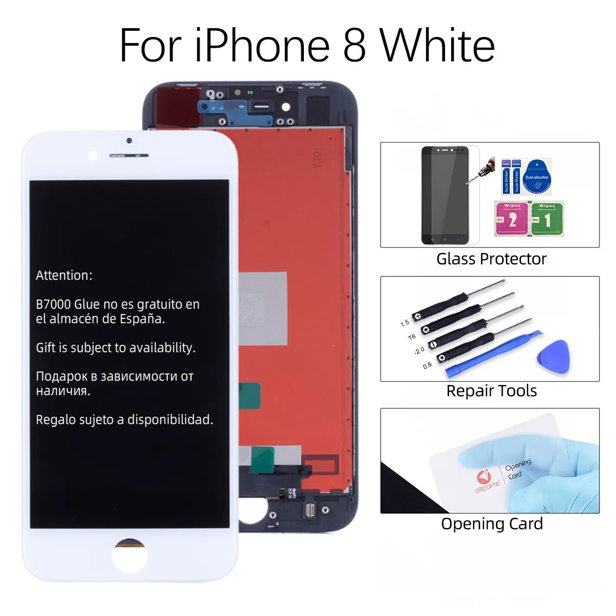 Amoled дисплей для iphone 8 lcd с 3D кодирующий преобразователь сенсорного экрана в сборе Замена для iphone 8plus lcd - Цвет: White 8