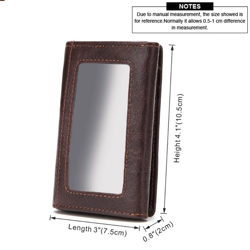 

Кожаный кошелек для кредитных карт двойного сложения, мини-кошелек для монет, карманный органайзер, держатель M68C