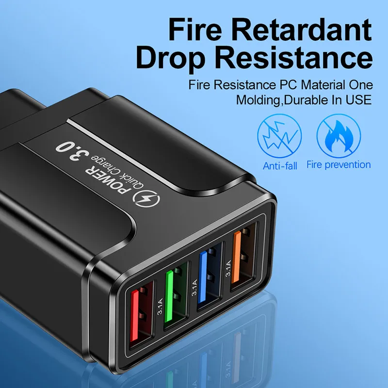 Сетевой адаптер для телефона 5 В 3 А 4 USB-порта | Строительство и ремонт
