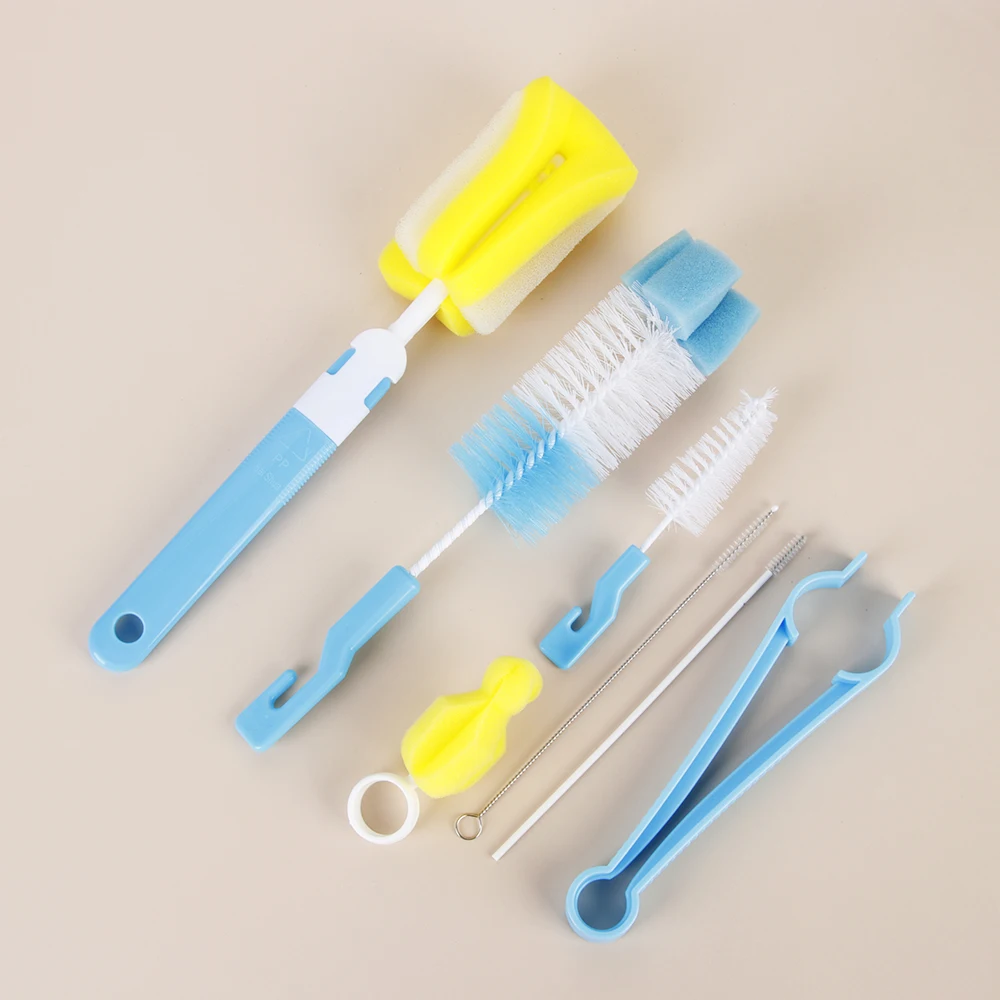 Набор щеток для детских бутылочек 7 шт. насадка на соски вращающаяся 360 градусов