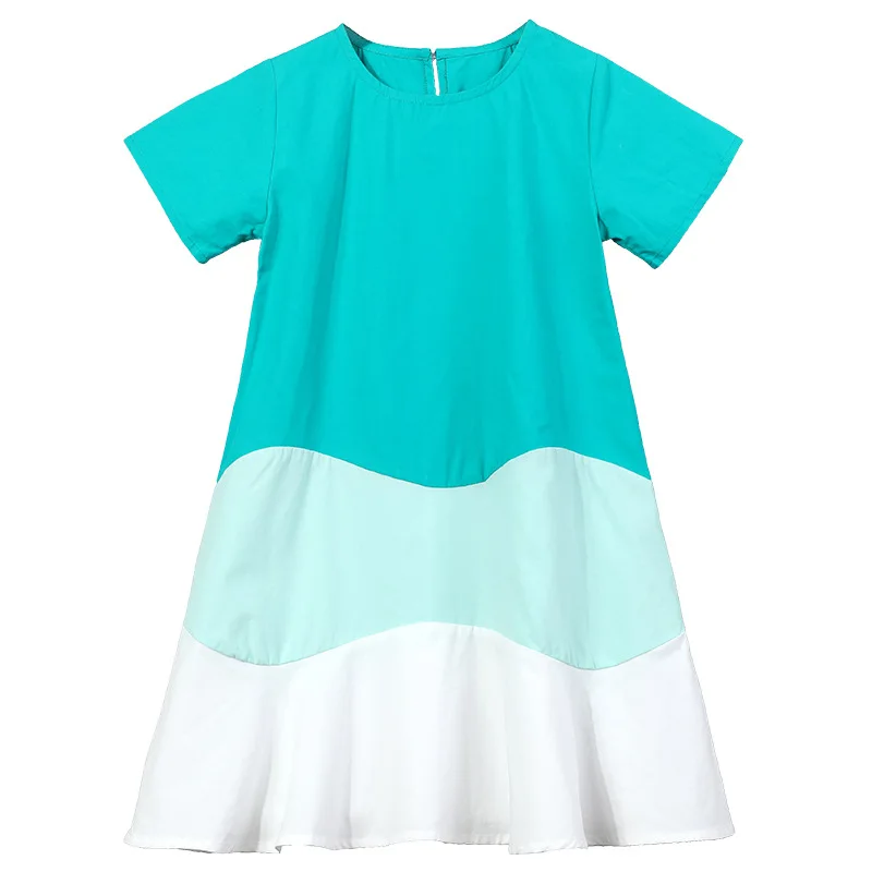 

Girls Summer Loose Dress Cotton Kids Beach Dress Green Sleeveless Casual Dress for Childrens Costume A-line Teens Clothes 8 10 Y