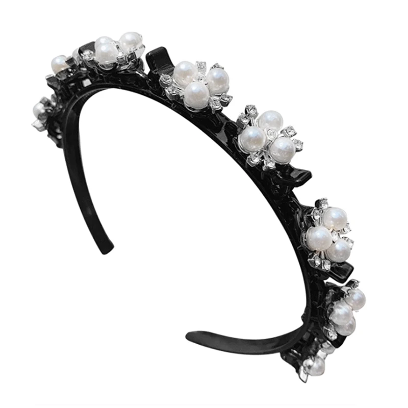 

New Fashion Simple Pearl Hair Hoop Women 2021 Trendy Geometric Girl Crystal Headwear Hair Ornament Hair Accessories Jewelry Gift