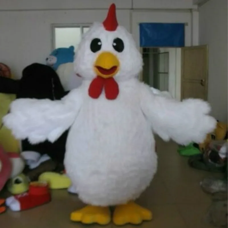 Белый костюм-талисман курица маскарадный пушистый костюм вечерние меховые