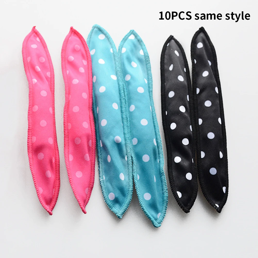 

10pcs Hair Rollers Home Flexible Curler Soft Care Practical Pillow DIY Sponge Night Sleep Styling Tools Polka Dot Portable