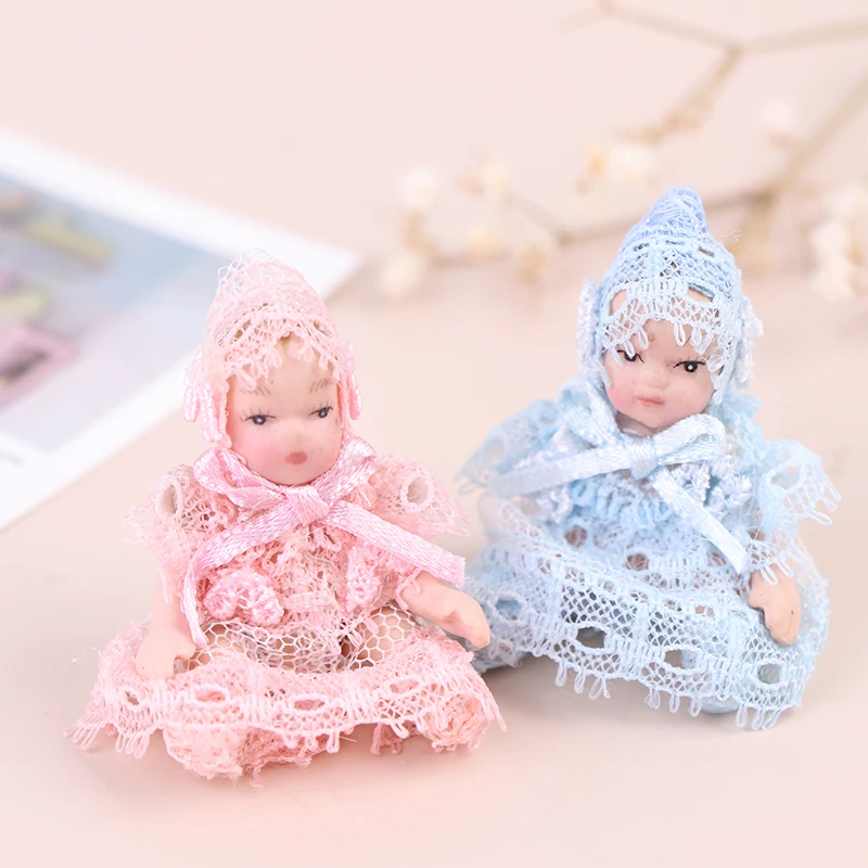 1 Pc 1:12 Dollhouse Miniature Cute Baby Doll People Model Body Joints Moveable Doll
