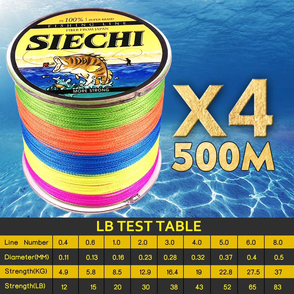 500 м SIECHI бренд Soperpower серия 4 нити супер сильная японская мультифиламентная ПЭ