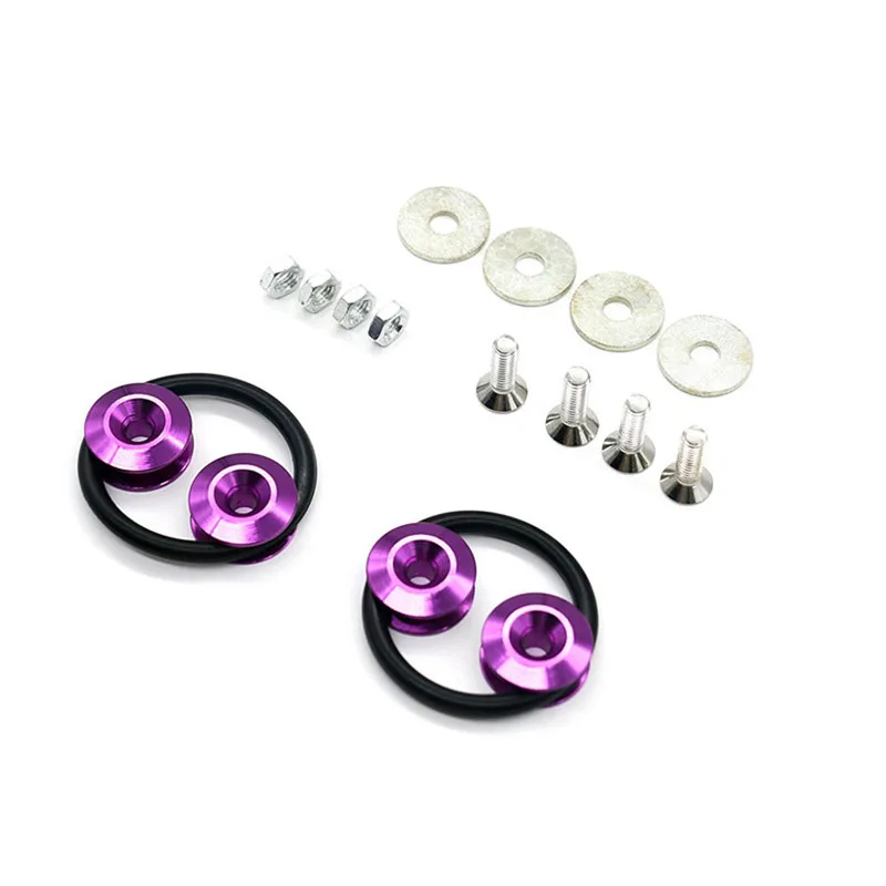 purple Mr Cartool автомобильный бампер крепление Quick Release бамперы Авто хромированный крепеж для JDM Neo багажника крыло люка крышки комплект доступно 6 цветов - Цвет: purple