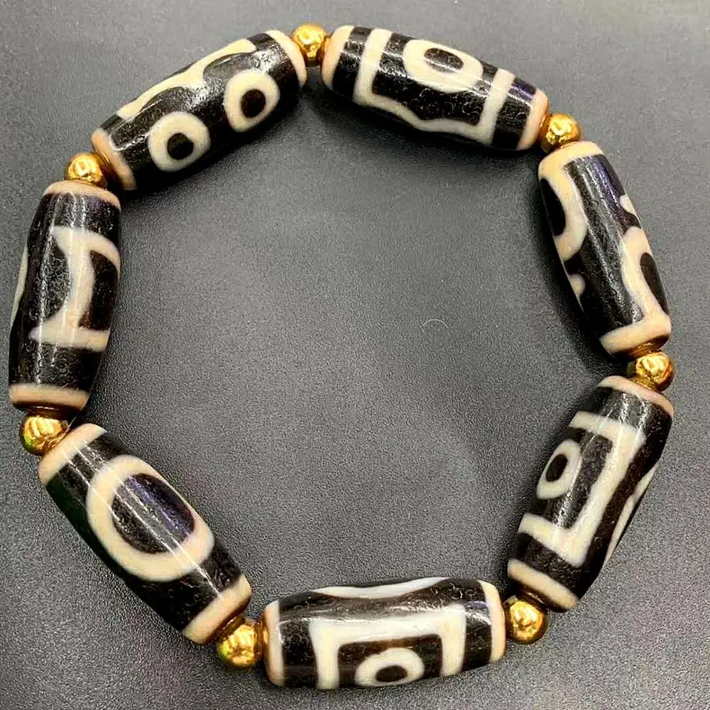 Tibetan Agate DZI High Quality Heaven&ampEarth 2/3 Eyes Aquarius Totem Pattern Bead Bracelet men&ampwomen jewelry Free Shipping | Украшения