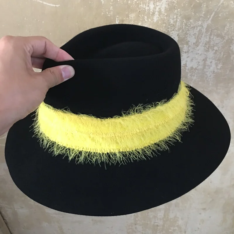 Новинка 2019 Мягкая шерстяная фетровая шляпа с широкими полями мягкая теплая