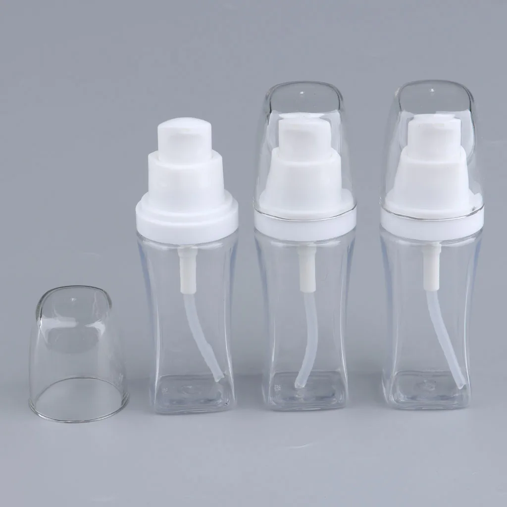 

Essentials 3 Pack of Refillable 1.35Oz Cosmetic Bottles with Hand Press Pump