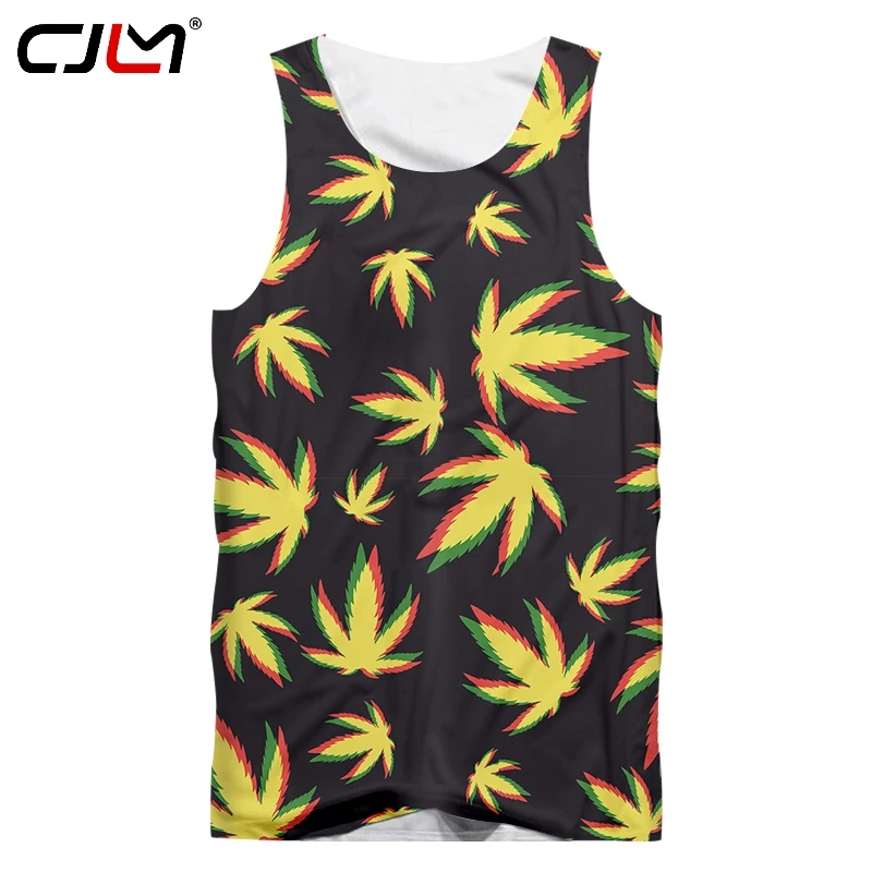 

Майка CJLM Мужская/Женская, с цветными листьями, с 3D-принтом, повседневный пляжный без рукавов