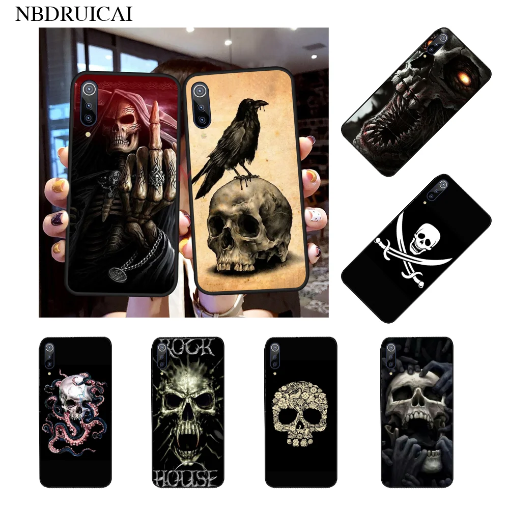 Чехол для мобильного телефона NBDRUICAI "Terror Death Skull" в новом черном исполнении для Xiaomi 8 9 se 5X Redmi 6pro 6A 4X 7 5plus note 5.