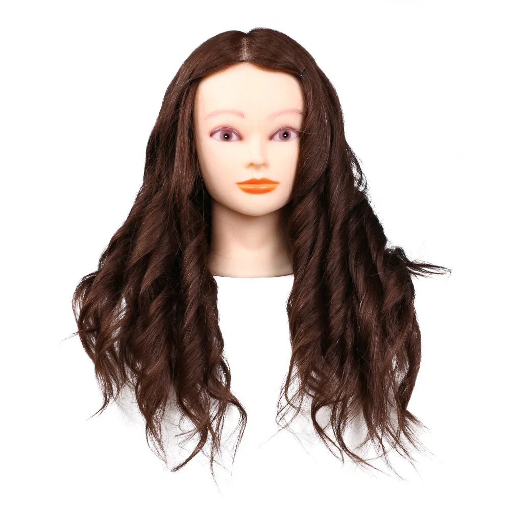 

Real hair salon practice head model can be dyed and bleached curly hair cut mannequin head full real hair dummy head model doll