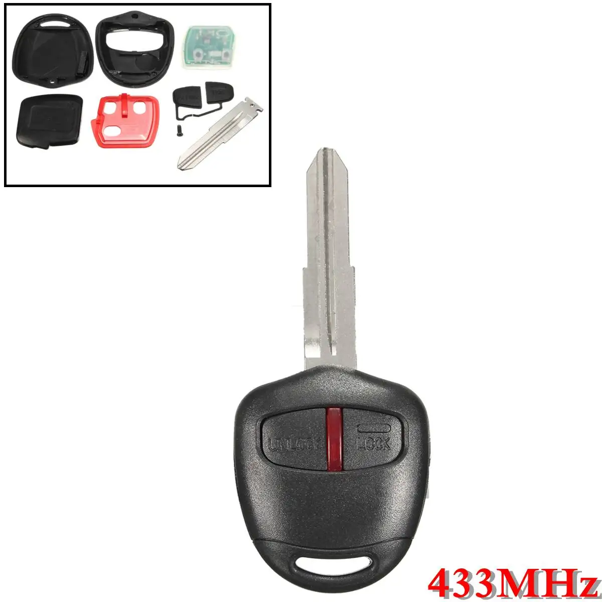 2 кнопки флуоресцентный чип 433 МГц ID46 для Mitsubishi L200 Shogun Triton Pajero Montero 2006 2007 2008 2009 2010