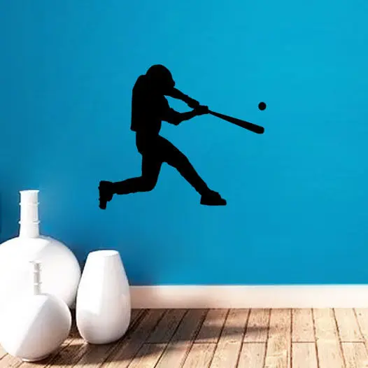 

Gym Style Wall Mural Baseball Player Gymnasium Art Wall Sticker Home Room Wall Decorative Vinyl Baseball Club Wall Decals Y-577