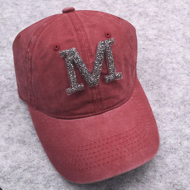 Personalized Initial Letter Denim Baseball caps for Women Girls Soft Snapback hip hop hats ladies Adjustable Cotton hats summer