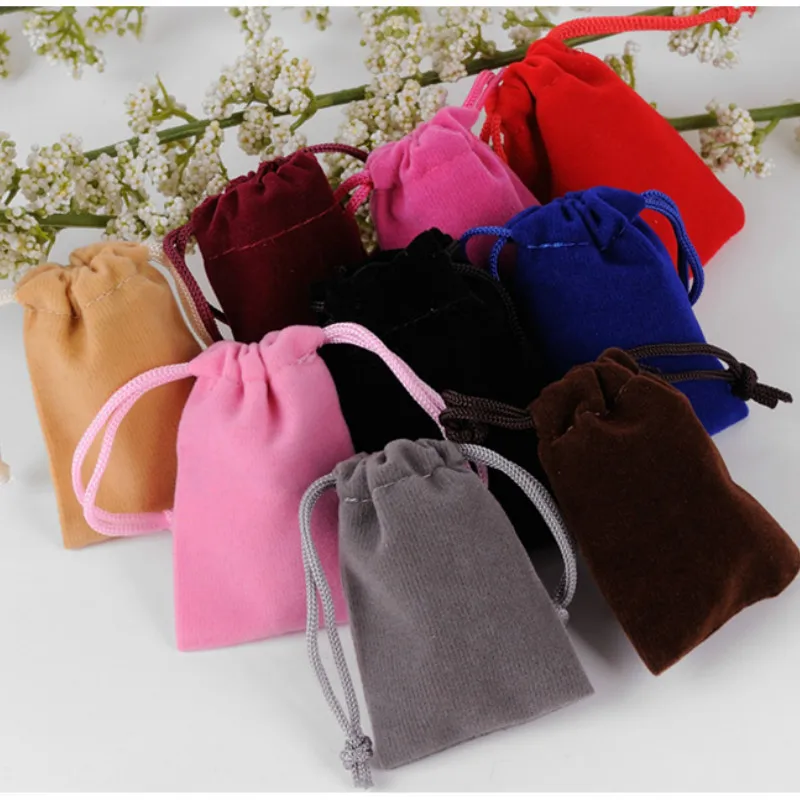 5 шт. разноцветные бархатные мешочки 7 Х9 см|Упаковка и стойки для украшений| |