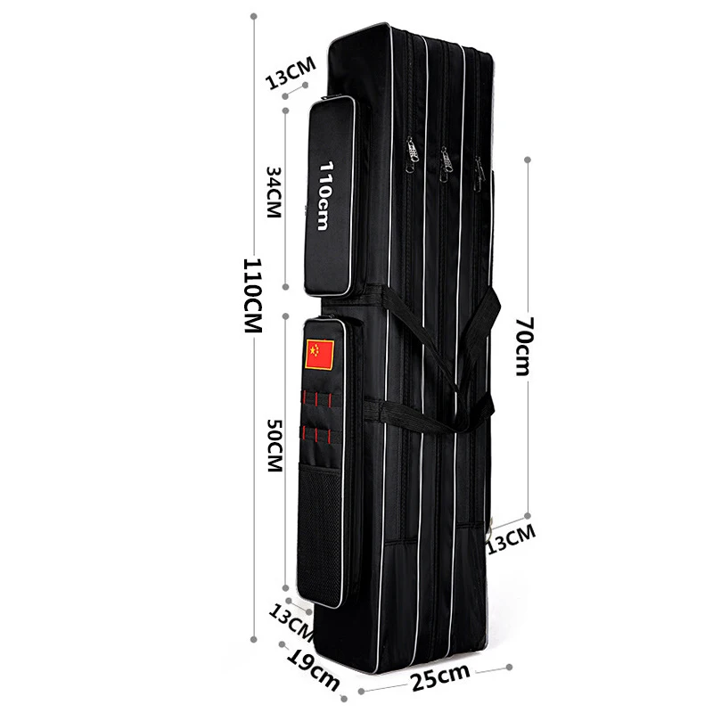 3Layer 110cm style 1 Оксфорд Высокое качество утепленные многофункциональные Водонепроницаемый 2-3 слоя для рыбалки сумка прочная Удочка сумка для хранения XA119G - Цвет: 3Layer 110cm style 1