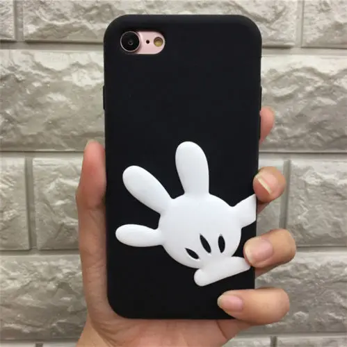Для iPhone 5, 5S, 5C, SE, 6, 6s, 7, 8 Plus, X, XS, XR, XS Max, 3D, милый детский чехол для мобильного телефона с мультяшными животными, мягкий силиконовый чехол-накладка - Цвет: Dot-minie
