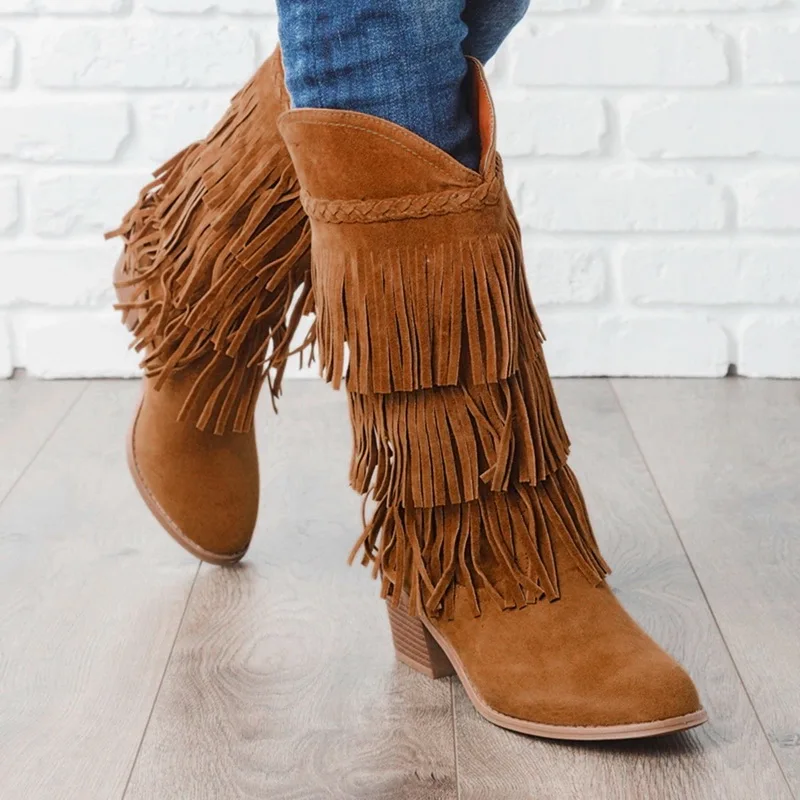 LASPERAL/Новинка Ботинки в богемном стиле на каблуке бохо Этнические женские