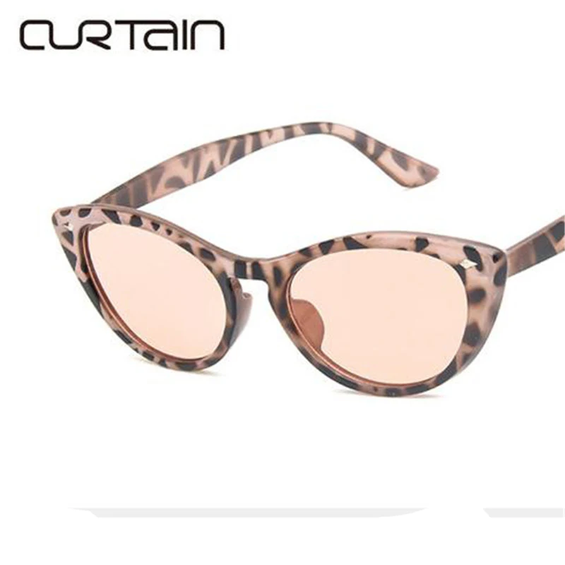 Занавес Винтажные Солнцезащитные очки женские мужские модные кошачий глаз