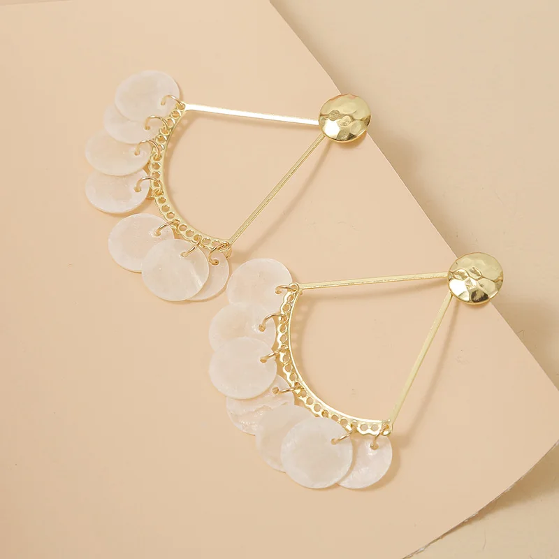 Модные золотые металлические треугольные большие серьги-капли для женщин модные