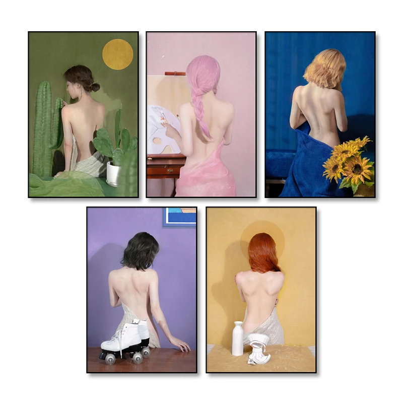 Сексуальные обнаженные постеры на холсте женские картины Декоративная картина